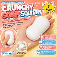 1pc White Soap Squishy, Crunchy TPR Slow-Rising Squeeze - Multicolor - View 5