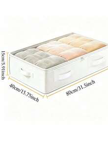 1/3 piezas Caja de almacenamiento plegable, Organizador de armario debajo de la cama blanco, Contenedor de almacenamiento plegable debajo de la cama, Excelente funcionalidad - Blanco - Ver 9