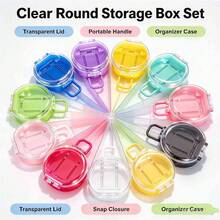 1/2/5/10pcs Mini Cute Round Suitcase Plastic Gift Box, Candy Box, Desk Organizer, Jewelry Box, Decorative Ornament - Multicolor - View 2