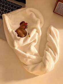 1pc Cute Capybara Plush Hair Drying Cap, Hair Accessory, Bath Towel Wrap, Multi-Functional Home Bath Cap, Bathroom Accessory, Adult Absorbent Thick Comb, Quick Dry Set, Headscarf, Shower Cap, Hair Dryer, Hair Washing Towel, Suitable For Long Hair - Multicolor - View 8
