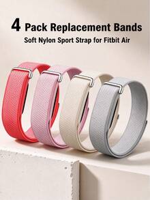 4pcs Braided Nylon Watch Bands, Compatible With Air; Soft Breathable Elastic Wristbands, Adjustable Sports Replacement Straps; Lightweight Comfortable Air Screenless Smartwatch Accessories; Red, Pink, Beige, Gray Combination Set; Fashionable Unisex Watch Band Gift. - Multicolor - View 11