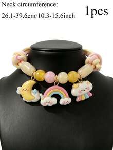 1-Piece Braided Necklace With Cute Charms (Cake, Moon, Rainbow, Etc.)-Pet Necklace Suitable For Kittens And Puppies - Multicolor - View 8