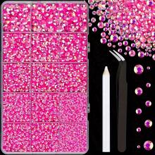 1 Box Resin Rhinestone Set, Multi-Size Rhinestones With Pickup Pen And Tweezers, Suitable For Halloween And Party Decoration,3D Colorful Shiny Resin Rhinestone Set, Suitable Cup Decoration And DIY Crafts Charms - Multicolor - View 12