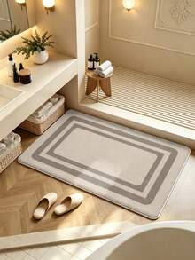 SANJIANGDI 1pc Multi-Layer Nested Spiral Square Frames Kitchen Mat, 0.6mm Faux Cashmere Material, Soft And Machine Washable, Suitable For Kitchen, Hallway, Bathroom, Living Room, Outdoor Entrance, And Toilet, Usable Year-Round And Adaptable To Various Occasions - Multicolor - View 2