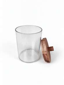 3pcs Transparent Plastic Round Cotton Swab Storage Box (With Tray) / 1pc Modern Portable Desktop Storage Box (Home Use) - Multicolor - View 6