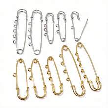 2pcs Stanless Steel Safety Pins Brooch Blank Base 50/70mm With 1/2/3/4/5 Rings Safety Pins Craft Jewelry Making Findings - Brooch Base - View 1
