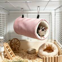 1pc Small Pet Warm Hanging Tunnel, Comfortable Small Pet Winter Hammock Sleeping Bed, Soft Fleece Plush Pet Hiding Tube, Suitable For Hamsters, Guinea Pigs, Rats And Other Small Animals Cage Decoration And Sleeping Nest - View 9