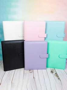 糖果色 A5 活頁小卡收納封面 可愛 K-pop 鬆散葉相簿 收藏本，適用於照片、明星卡、名片、車票、閃卡、記憶卡和身分證，小卡收納相簿文具本 - 彩色 - 查看 11