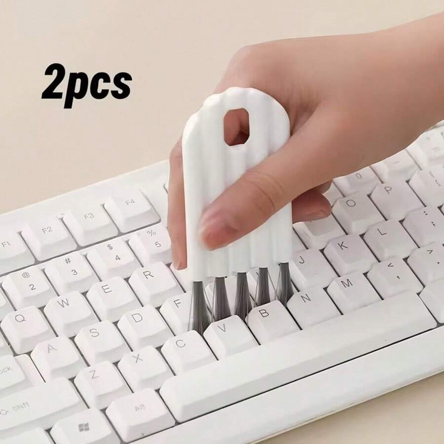 2pcs Keyboard Cleaning Brush Set, Ultra Soft Dust Removal Tool, Perfect For Removing Dust In Office And Home Environments, Ideal For Electronics And Travel - A - View 1