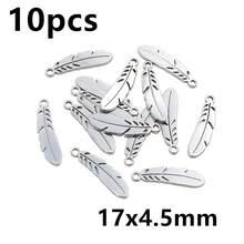 10pcs Stainless Steel Leaf Feather Charms Pendant For Necklace Earring Bracelet DIY Crafts Jewelry Making Accessories Findings - Feather - View 17