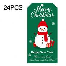 Christmas Cartoon Gift Tags, Merry Christmas Santa Claus Snowman Gingerbread Man Christmas Tree Pattern Paper Labels, Gift Packaging Tags, Holiday Gift Decoration - Multicolor - View 8