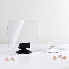 1pc Transparent Acrylic Nail Display Board With Rotating Base, Fake Nail Tip Sample Display Stand, Press-On Nail Display Rack, Nail Salon And Nail Photography Prop, Black Or White Base Optional - Multicolor - View 8