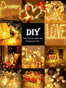 1 String 10/20/30/50/100/200 LED Copper Wire Lights - Fairy Lights - USB Powered, 8 Lighting Modes, 3 Colors Optional, Suitable For Wedding, Party, Home And Christmas Decoration - M35 Copper Wire Light - View 6