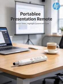HP SS232 PPT Laser Pointer Remote Page Turner, Electronic Pointer For Teachers, Office Meeting Presentation Controller, Suitable For LED Screens, White, Red Light - View 2