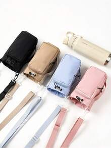 1pc Minimalist Water Bottle Sleeve, Multi-Pocket Design & Adjustable Crossbody Strap, Portable Bottle Holder Bag, Kitchen Decor And Accessories, Christmas Home Decor, Lunchbox For Work, For Outdoor, Travel & Daily Commute - Multicolor - View 3