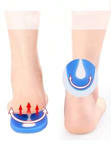 High Elasticity Shock-Absorbing Silicone Heel Protector Pad, Heel Spur Pain Relief Pad, Suitable For High Heels, Leather Shoes, Sports Shoes, Casual Shoes - Blue 1 Pair - View 3