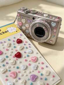 1pc Girl Style Creative 3D Acrylic Laser Decorative Sticker, Colorful Butterfly Star Crescent Moon Multi-Color Rhinestone Multi-Style Rhinestone Sticker, 3D Self-Adhesive Rhinestone Sticker With Tweezers, Suitable For Phone, Camera, Earphone, Gift Box, Greeting Card, Photo Album, Gift Decoration And More - one-size - View 7