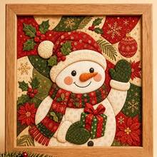 DIY Christmas Fabric Punch Needle Art Decoration Set, Adult Version, Seamless 7.87 Inch Mosaic Wall Art Handmade, Includes Frame And Tools, Relaxing Holiday Home Decor, Christmas Gift, Creative Craft Kit - Multicolor - View 14