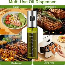 Rociador de Aceite de Oliva de Vidrio de 100ml con Diseño Bloqueante de Luz - Pulverizador Libre de BPA para Freidora de Aire, Ensalada, Barbacoa y Asado - Mango Ergonómico y Control Preciso del Rociado, Esencial para BBQ, Utensilios de Cocina Modernos, P - Ver 8