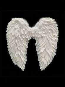 1pc White Fairy Wings With Faux Feathers, Proposal Scene, Wedding, Party, Cosplay Costume Accessory - Multicolor - View 8