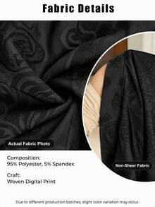 Women's Long Printed Sun Dress For Autumn/Winter Black Fall - Black - View 6