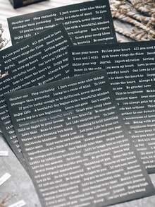 Back To School 528 Pcs Slogan Design Scrapbook Stickers, Journal Decoration Stickers - Black and White - View 6