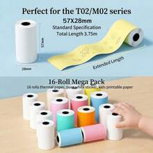 3/5/7/10 Gulungan Kertas Stiker Termal Perekat Pastel, 57mm x 25mm, Isi Ulang Kertas Printer Mini untuk Printer Termal Saku, Gulungan Label Perekat Berwarna untuk Catatan, Pengorganisasian Penyimpanan, Kantor & Usaha Kecil, Printer Tidak Termasuk - View 4