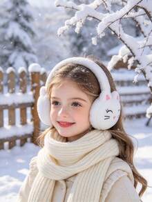 Autumn/Winter Warm Plush Ear Muffs, Cute Plush Cartoon Cat Ear Muffs, Cold-Proof Ear Protection - Multicolor - View 3