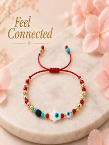 1PC Fashion Casual Evil Eye Bracelet, Adjustable Red String Lucky Protection Bracelet, Lucky Bracelet, Daily Wear - Multicolor - View 2