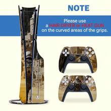 Desert Wanderer Sci-Fi Art Vinyl Sticker Set Compatible With PS5 Slim, Full Set Includes Console Sticker + 2 Controller Stickers, Premium PVC Material, Scratch-Resistant And Wear-Resistant, Removable Without Residue Gaming Console Decorative Film - View 10