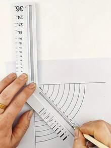 Multifunctional Ruler, Adjustable Measuring Tool With Straightedge, Protractor & Compass Functions, For Students, Artists & Diy Users, Drawing Arcs, Parallel Lines & Measuring Angles, Lengths & Sizes - Multicolor - View 8