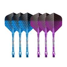 6pcs Dart Accessories Set, Dual-Color Integrated Aluminum Dart Shafts With Gradient Mesh Dart Flights, 3 Color Styles Available, 2BA Universal Thread, Suitable For Soft Or Hard Tip Darts, With Engraved Anti-Slip Texture, Lightweight Durable Easy To Install, Dart Modification Spare Parts, Leisure Entertainment Throwing Accessories, Suitable For Dart Players Collection And Replacement - Multicolor - View 6