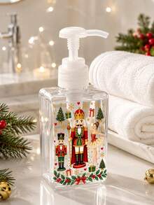 Nutcracker Pattern Transparent Vacuum Pump Bottle | Autumn Reusable Refillable Press Bottle, Leak-Proof Plastic Travel Dispenser Bottle; Travel Foam Dispenser Bottle - Transparent Plastic Material, Fragrance-Free, Latex-Free, (Suitable For Lotion And Foundation) Suitable For Hand Soap, Toothpaste, Shampoo, Conditioner, Etc.; Travel Essential, Transparent Travel Cosmetic Container (Suitable For Foundation, Moisturizer, Etc.) - Hand Wash Only, Space-Saving Design. Suitable For Daily Home Use, Halloween Home Decor - Multicolor - View 6
