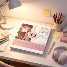 Christmas New K-POP Girl Style Coloring Book, Adult Stress Relief Coloring Book, Fashion Coloring Book - Multicolor - View 3