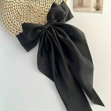 1pc Oversized Satin Bow Hair Accessory, Women's Large Ribbon Hair Clip, French Style Hair Clip, Long Tail Big Bow Hair Accessory, Suitable For Girls Wedding Party, Valentine's Day, Daily Wear - Multicolor - View 15