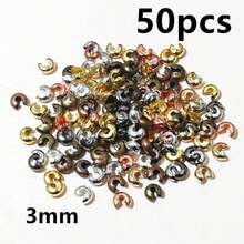 50pcs 3mm 4mm 5mm Round Covers Crimp End Beads Stopper Spacer Beads For DIY Jewelry Making Findings Supplies - Crimp Beads - View 28