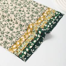 5pcs 23.5*30cm Green Floral Series Fabric Set, Handmade DIY Patchwork Fabric Set, Sewing Fabric Set - Green 23.5*30cm-1 - View 3