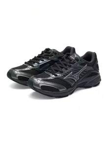 Mizuno New Unisex HAO MIX TL Retro Chunky Sneakers Casual Comfortable Sports Running Shoes - Black/Grey Blue - View 1