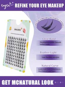 Manga Lashes Cluster 100Pcs DCurl Individual Lashes Anime False Eyelashes Korean Japanese Style, Good For Beginners, Quick To Start, High Quality, Easy To Get A Charming Makeup Look - C - View 3