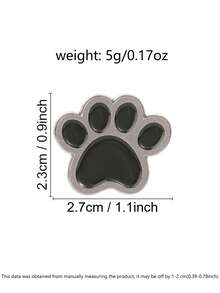 Cute Black Paw Print Enamel Pin, Minimalist Animal Paw Lapel Pin For Backpack Jacket Decoration - Black - View 3