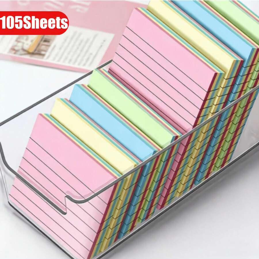 Set 100 lembar catatan tempel persegi tebal, 4 warna campuran, cocok untuk penggunaan sehari-hari di kantor dan rumah, stiker pengingat perekat kuat yang dapat dilepas, penyimpanan alat tulis meja hemat ruang, catatan tempel meja super praktis. - A - View 1