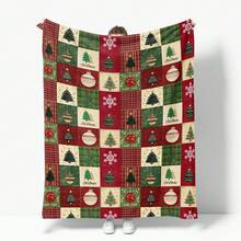 Christmas Plaid Tree Pattern Flannel Blanket, All-Season Super Soft Plush Comfortable, Suitable For Sofa, Bed, Camping, Ideal Gift For Family And Friends - Multicolor - View 4
