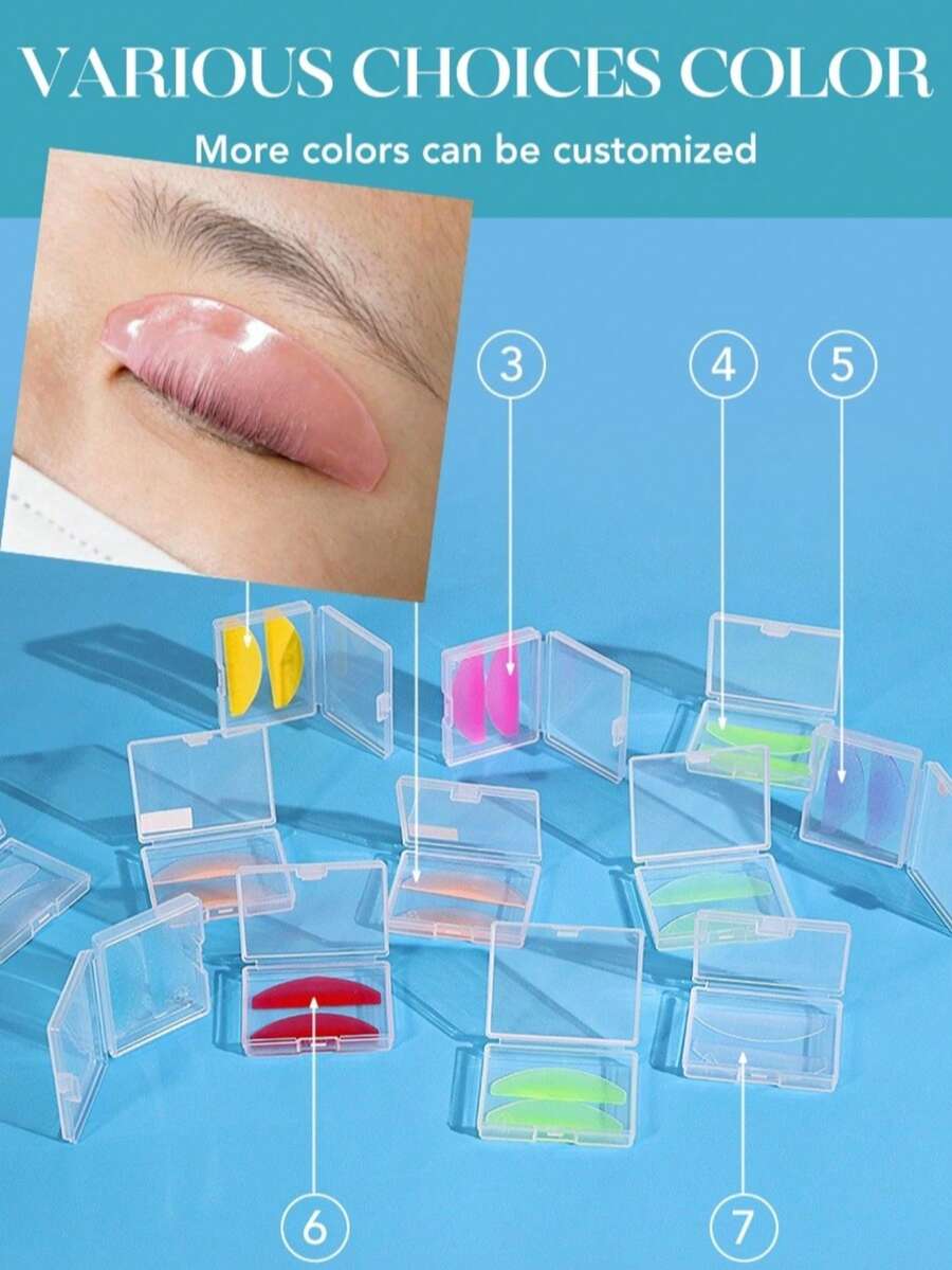 Regular Soft Eye Pads, Can Be Used As Eye Masks, Soft And Reusable; 1 Pair Of Eyelash Lifting Pads, Ultra-Thin And Reusable, Great Helper For Eyelash Perming And Eyelash Extensions, Comes With Packaging Box (Multiple Colors Available). - Multicolor - View 1