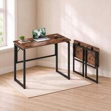 VASAGLE Folding Table, Folding Desk, Rounded Edges, 80 X 40 Cm - A - View 1
