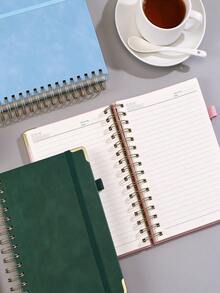 1/2/4pcs A5 Spiral Notebooks, 150/300 Pages, Metal Coil Hardcover, Elastic Closure, Cute Fashion Writing Notebooks, Suitable For Notes, Diaries And Learning, Perfect For Girls, Students, University, Office, Work And Back To School - Multiple Styles - View 3