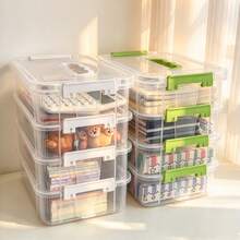 4-Layer Stackable Transparent Plastic Storage Boxes With Lids, Large Capacity Home Storage Containers, Multi-Functional Storage Boxes For Miscellaneous Items, Cosmetics, Stationery, Kitchen Supplies, Desk Items, Practical Space-Saving Home Storage - View 6