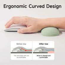 SDYIGOE Đệm kê cổ tay chuột cong công thái học cấu trúc rỗng bằng silicone nguyên chất, hỗ trợ cổ tay khi đánh máy, dùng cho văn phòng, chơi game, máy tính bàn và laptop - Xem 4