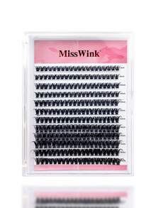 Miss Wink 240pcs Individual False Eyelashes C/D Curl 0.05/0.07mm Handmade Flocked DIY Individual False Eyelashes Long-Lasting Cartoon Style Eyelashes Suitable For Parties - Black - View 10
