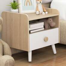 AIYAPLAY Kids Bedside Table With Drawer And Open Storage Shelf, White - White - View 10