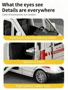 Ambulance Simulation Model With Sound And Light Scene Simulation Car Model Educational Cognitive, Interactive Toy For 3 To 6 Years Old Boys Gift - Multicolor - View 3